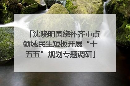 沈晓明围绕补齐重点领域民生短板开展“十五五”规划专题调研