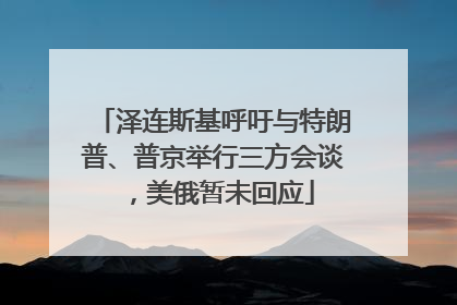 泽连斯基呼吁与特朗普、普京举行三方会谈，美俄暂未回应