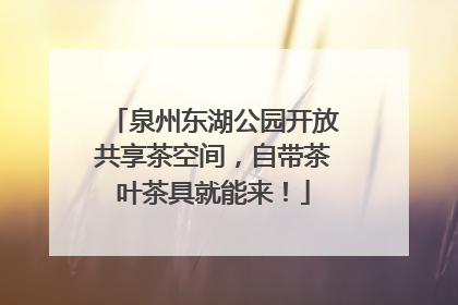 泉州东湖公园开放共享茶空间，自带茶叶茶具就能来！