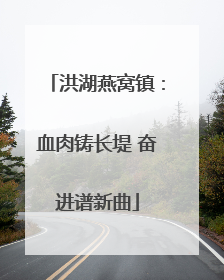 洪湖燕窝镇：血肉铸长堤 奋进谱新曲