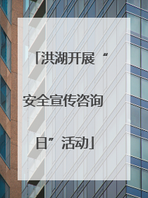洪湖开展“安全宣传咨询日”活动