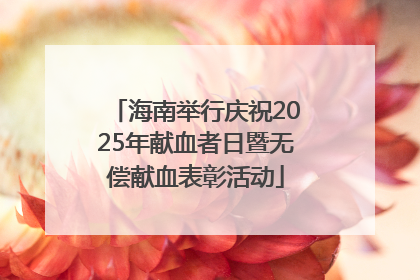 海南举行庆祝2025年献血者日暨无偿献血表彰活动