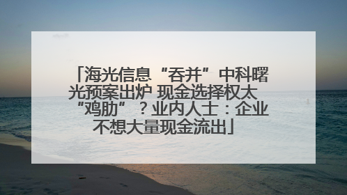 海光信息“吞并”中科曙光预案出炉 现金选择权太“鸡肋”？业内人士：企业不想大量现金流出