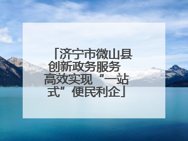 济宁市微山县创新政务服务 高效实现“一站式”便民利企