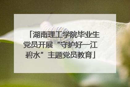 湖南理工学院毕业生党员开展“守护好一江碧水”主题党员教育