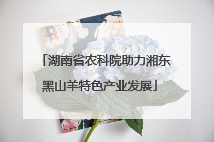 湖南省农科院助力湘东黑山羊特色产业发展