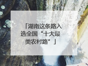 湖南这条路入选全国“十大最美农村路”