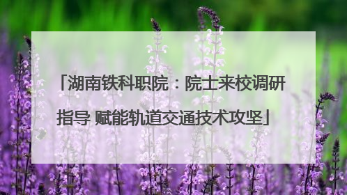湖南铁科职院：院士来校调研指导 赋能轨道交通技术攻坚