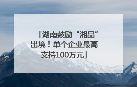 湖南鼓励“湘品”出境！单个企业最高支持100万元