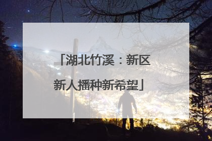 湖北竹溪：新区新人播种新希望