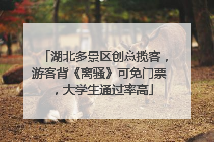 湖北多景区创意揽客，游客背《离骚》可免门票，大学生通过率高