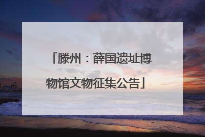 滕州：薛国遗址博物馆文物征集公告