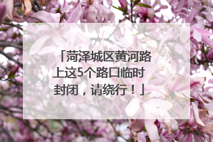 菏泽城区黄河路上这5个路口临时封闭，请绕行！