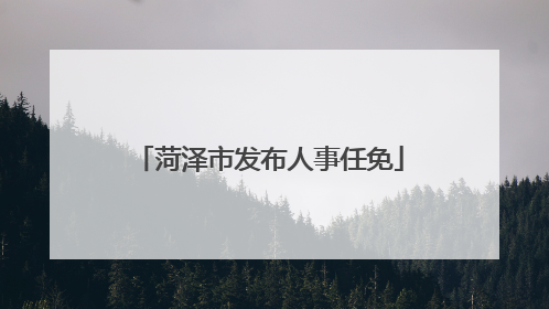 菏泽市发布人事任免