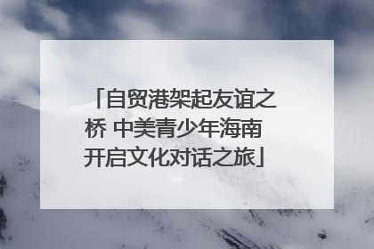 自贸港架起友谊之桥 中美青少年海南开启文化对话之旅