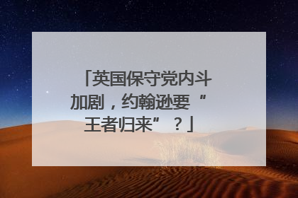 英国保守党内斗加剧，约翰逊要“王者归来”？