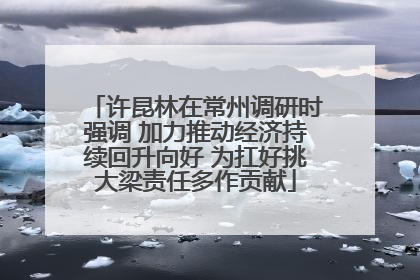许昆林在常州调研时强调 加力推动经济持续回升向好 为扛好挑大梁责任多作贡献
