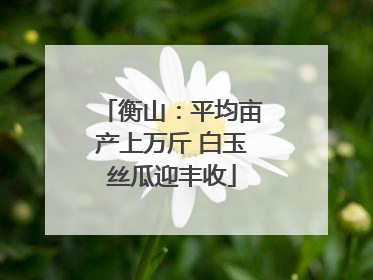 衡山：平均亩产上万斤 白玉丝瓜迎丰收