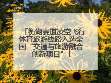 衡湖赛道凌空飞行体育旅游线路入选全国“交通与旅游融合创新项目”