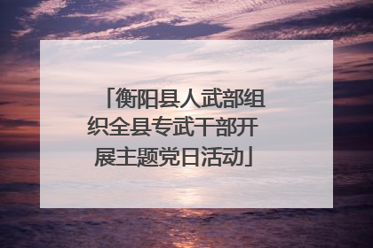 衡阳县人武部组织全县专武干部开展主题党日活动
