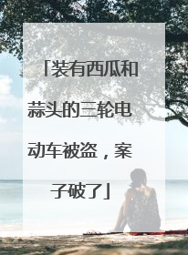 装有西瓜和蒜头的三轮电动车被盗，案子破了