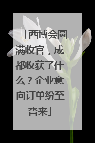 西博会圆满收官，成都收获了什么？企业意向订单纷至沓来