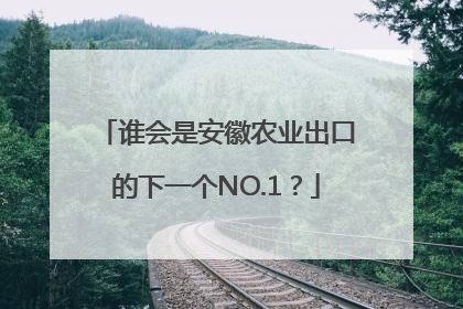 谁会是安徽农业出口的下一个NO.1？