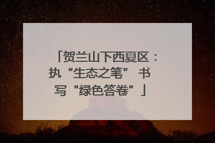 贺兰山下西夏区：执“生态之笔” 书写“绿色答卷”