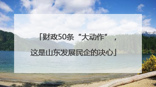 财政50条“大动作”，这是山东发展民企的决心