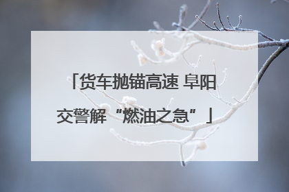 货车抛锚高速 阜阳交警解“燃油之急”