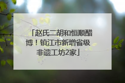 赵氏二胡和恒顺醋博！镇江市新增省级非遗工坊2家