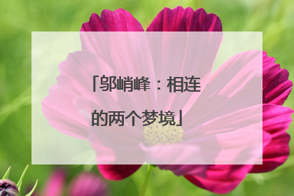 邬峭峰：相连的两个梦境