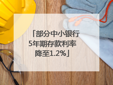 部分中小银行5年期存款利率降至1.2%
