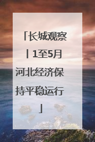 长城观察丨1至5月河北经济保持平稳运行