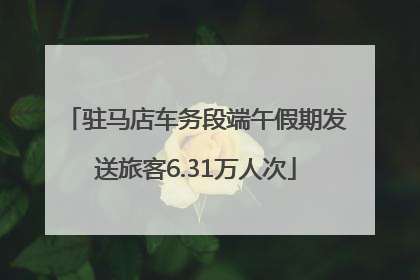 驻马店车务段端午假期发送旅客6.31万人次