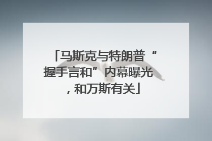 马斯克与特朗普“握手言和”内幕曝光，和万斯有关