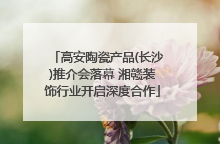 高安陶瓷产品(长沙)推介会落幕 湘赣装饰行业开启深度合作