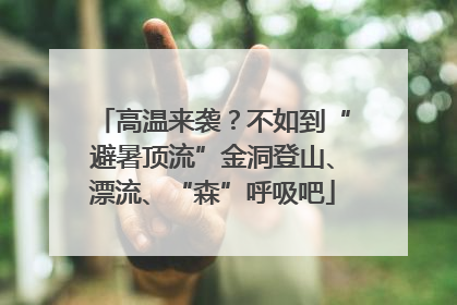高温来袭？不如到“避暑顶流”金洞登山、漂流、“森”呼吸吧