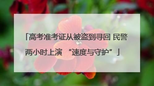 高考准考证从被盗到寻回 民警两小时上演 “速度与守护”
