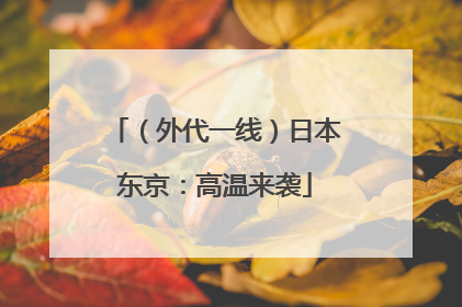 （外代一线）日本东京：高温来袭