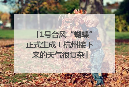 1号台风“蝴蝶”正式生成！杭州接下来的天气很复杂