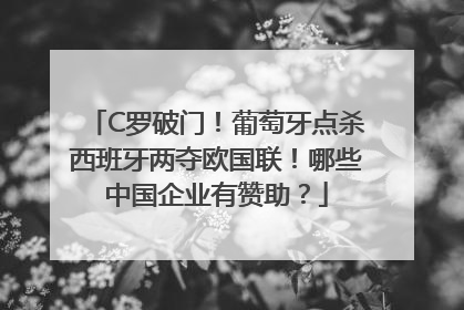 C罗破门！葡萄牙点杀西班牙两夺欧国联！哪些中国企业有赞助？